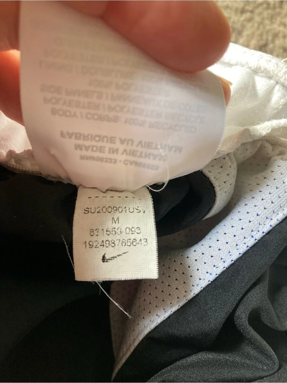 Nike Black Women's Athletic Shorts with Blue Trim